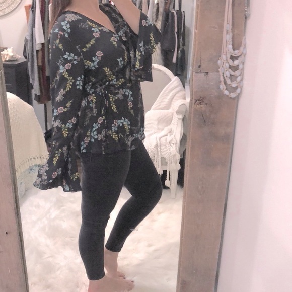 Who What Wear size XLarge boho floral flirty top - Picture 2 of 3